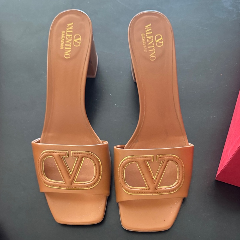 Valentino Women's Brown Logo Mules